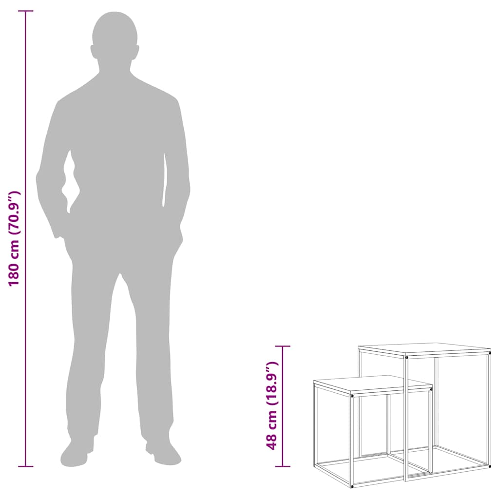 sofaborde 2 stk. konstrueret træ og metal