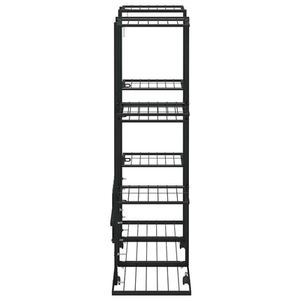 blomsterstativ med hjul 94,5x24,5x91,5 cm jern sort