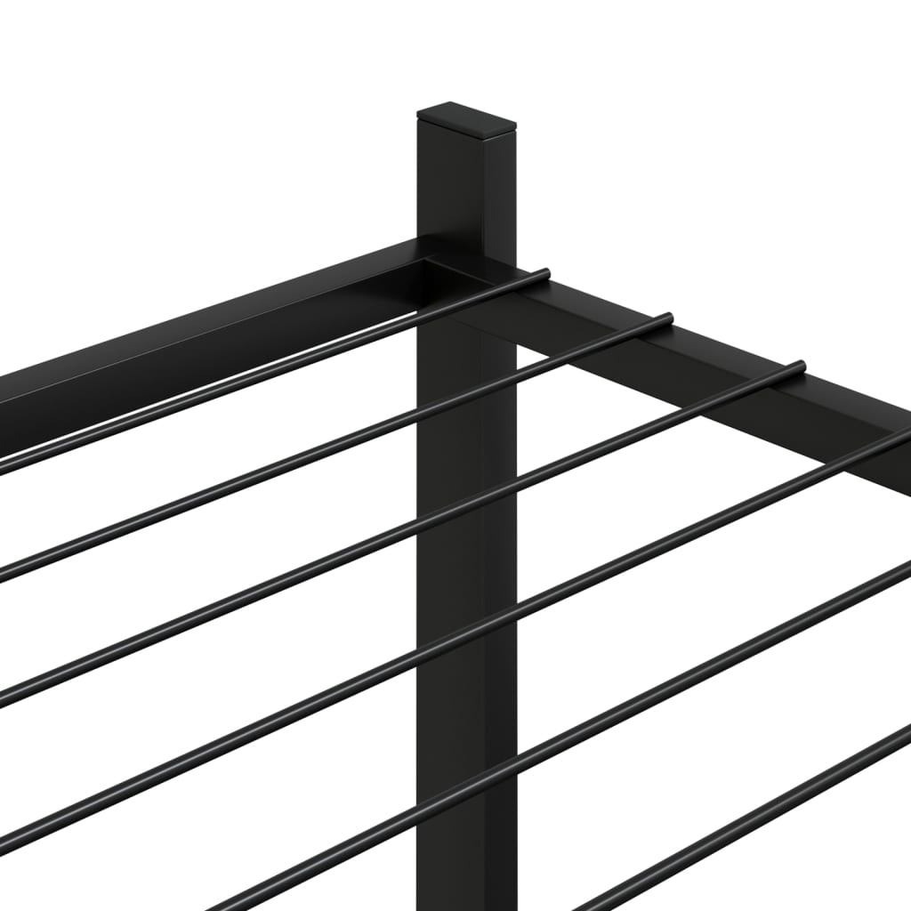 blomsterstativ med hjul 83x25x103,5 cm jern sort