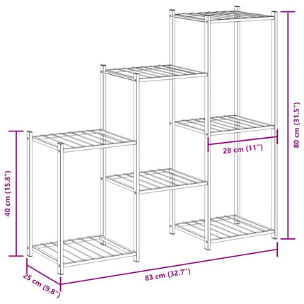 blomsterstativ 83x25x80 cm jern sort