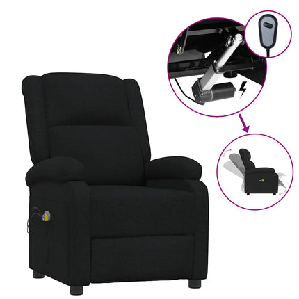 eldrevet massagestol stof sort