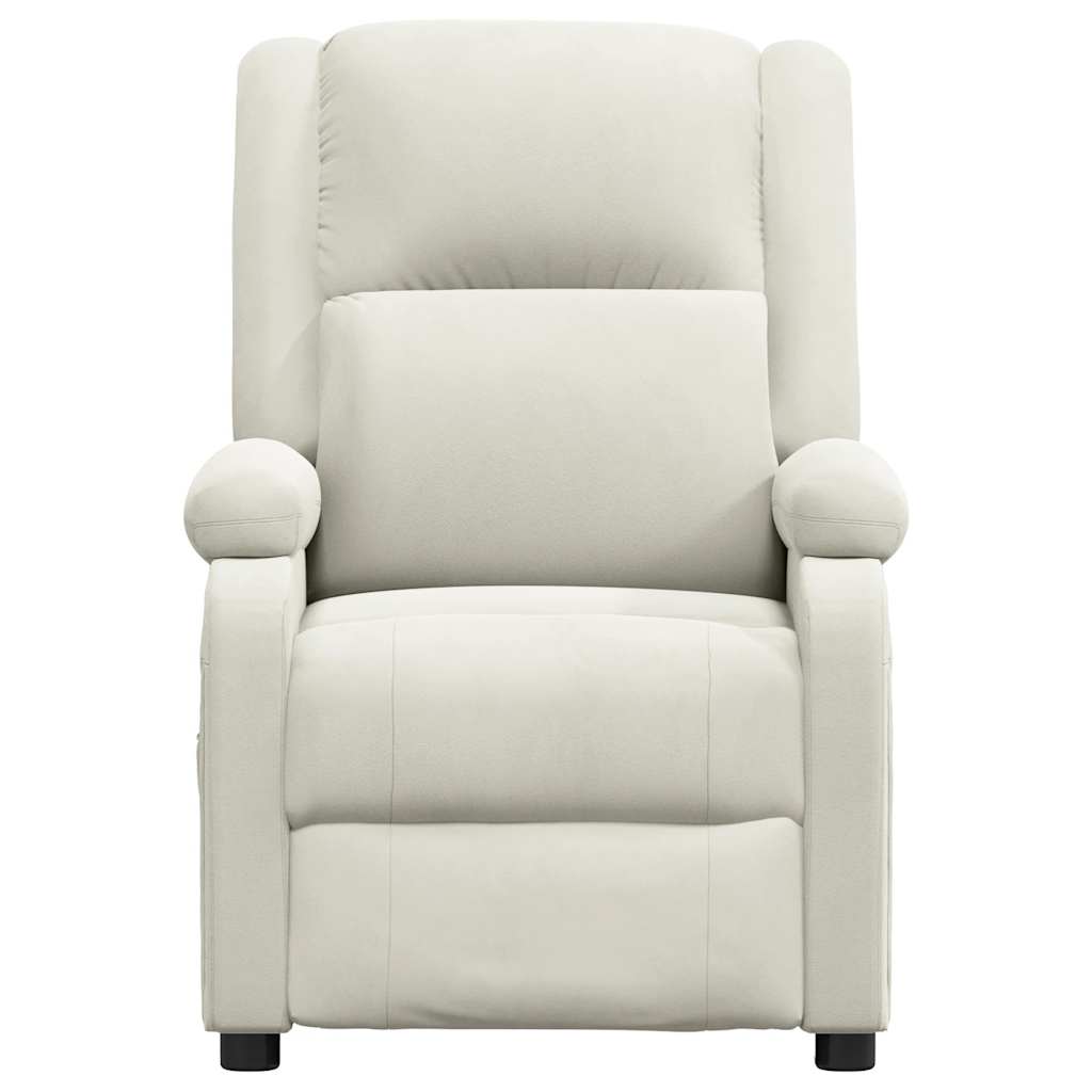 eldrevet massagestol fløjl cremefarvet