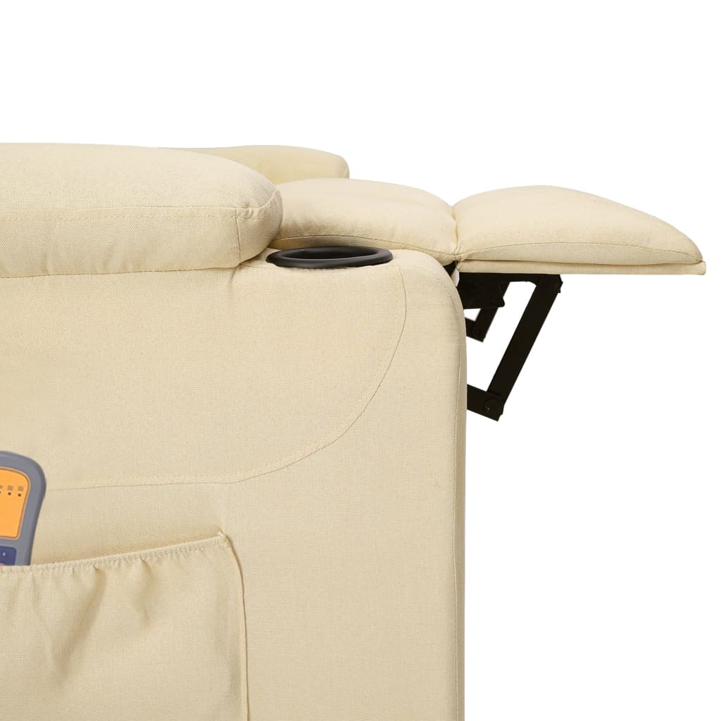 eldrevet massagestol stof cremefarvet