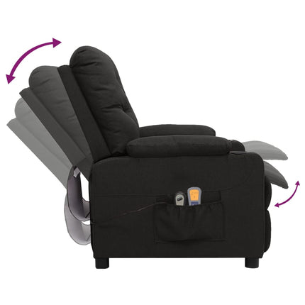 eldrevet massagestol stof sort