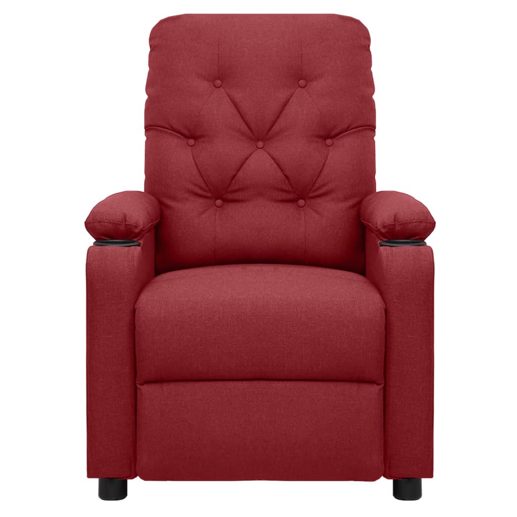 eldrevet massagestol stof vinrød