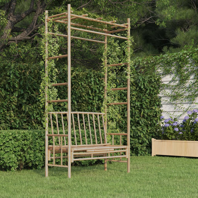 havebænk med pergola 116 cm bambus