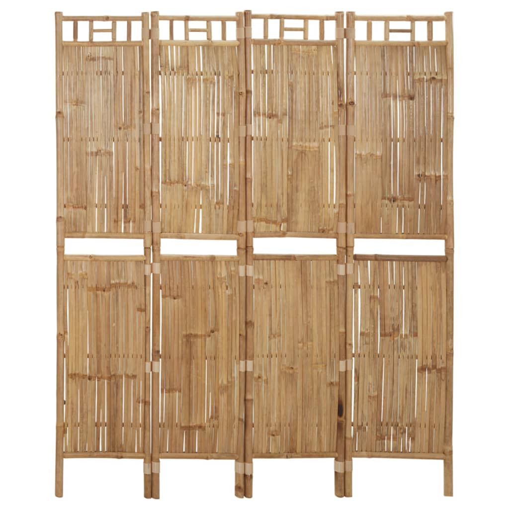 4-panels rumdeler i bambus - 160 × 180 cm foldeskærm