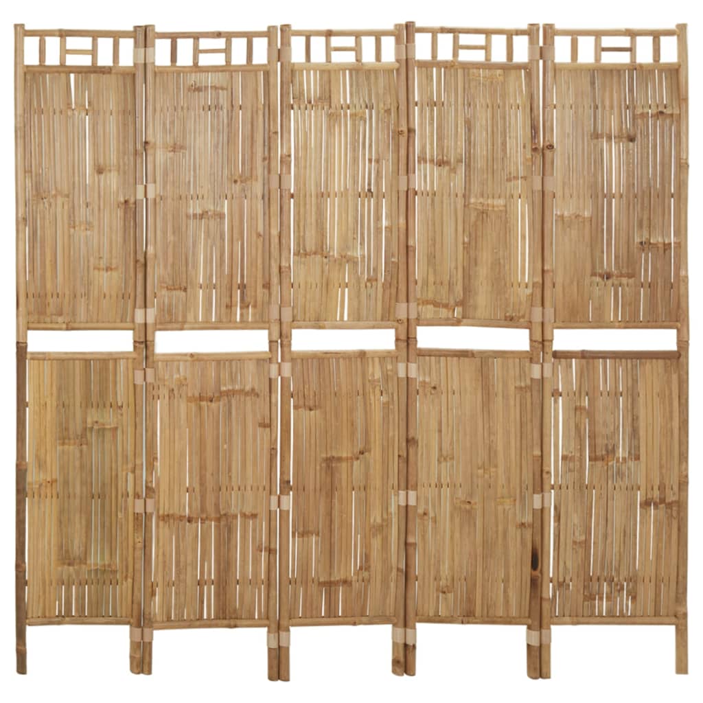 5-panels rumdeler 200x180 cm bambus billede