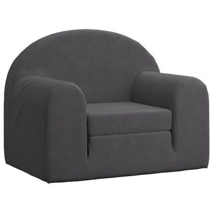 sofaseng til børn blødt plys antracitgrå