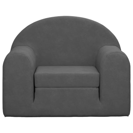 sofaseng til børn blødt plys antracitgrå