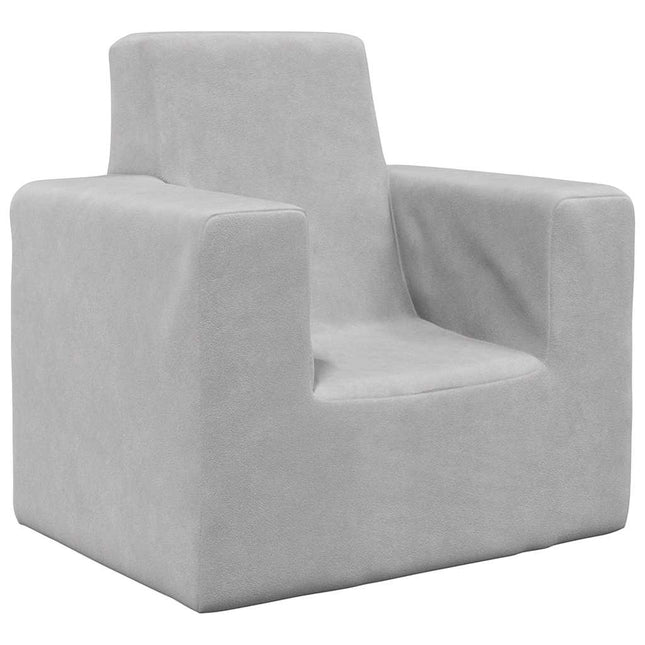 sofa til børn blødt plys lysegrå