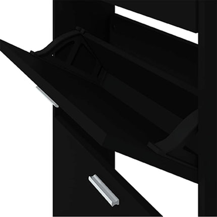 skoskab 59x17x169 cm konstrueret træ sort