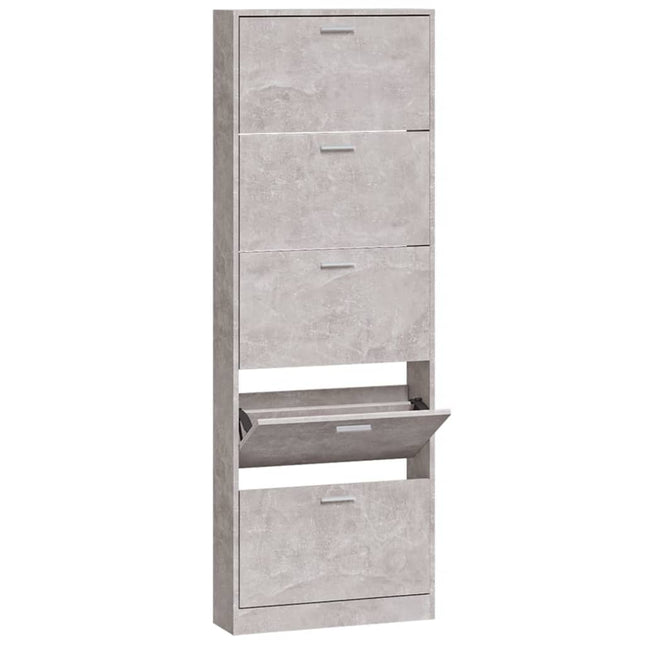 skoskab 59x17x169 cm konstrueret træ betongrå