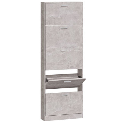 skoskab 59x17x169 cm konstrueret træ betongrå
