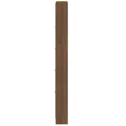 skoskab 59x17x169 cm konstrueret træ brun egetræsfarve