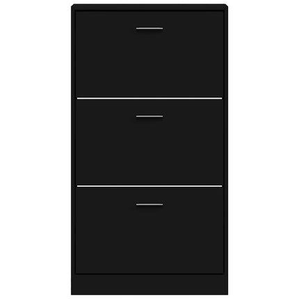 skoskab 59x17x108 cm konstrueret træ sort