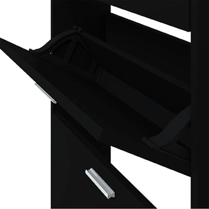 skoskab 59x17x108 cm konstrueret træ sort