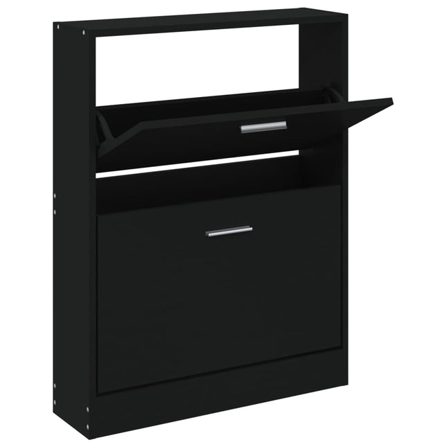 skoskab 59x17x81 cm konstrueret træ sort