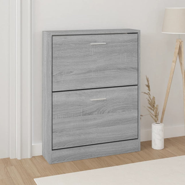 skoskab 59x17x81 cm konstrueret træ grå sonoma-eg
