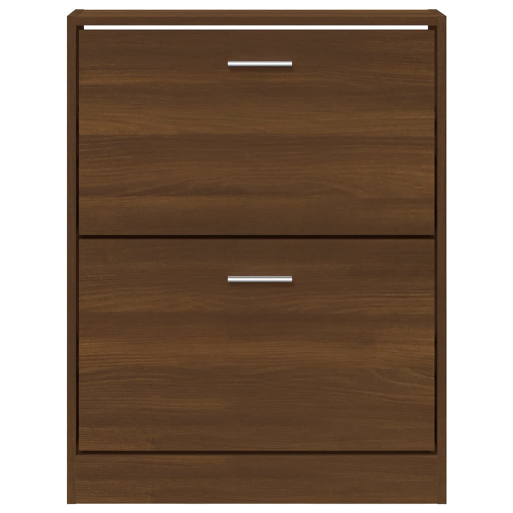 skoskab 59x17x81 cm konstrueret træ brun egetræ