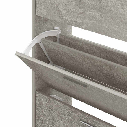 skoskab 63x24x147 cm konstrueret træ betongrå