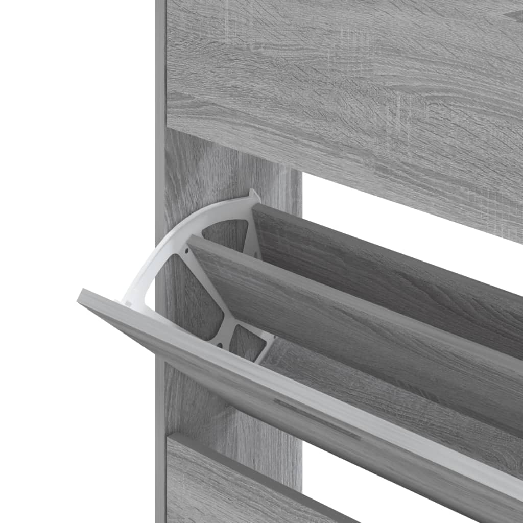 skoskab 63x24x147 cm konstrueret træ grå sonoma-eg