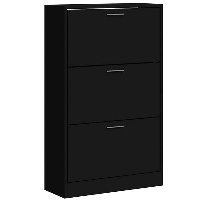 skoskab 63x24x103 cm konstrueret træ sort