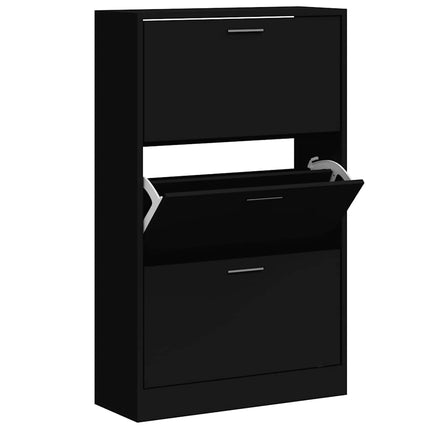 skoskab 63x24x103 cm konstrueret træ sort