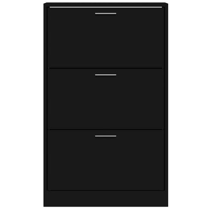 skoskab 63x24x103 cm konstrueret træ sort