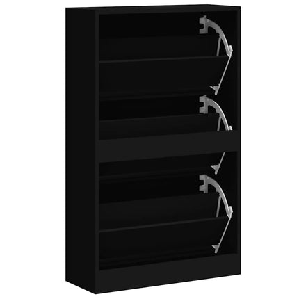 skoskab 63x24x103 cm konstrueret træ sort