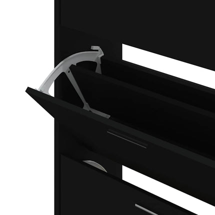 skoskab 63x24x103 cm konstrueret træ sort