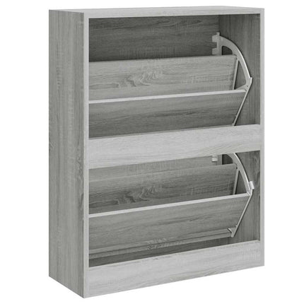 skoskab 63x24x81 cm konstrueret træ grå sonoma-eg