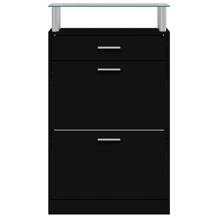skoskab 63x24x104 cm konstrueret træ sort
