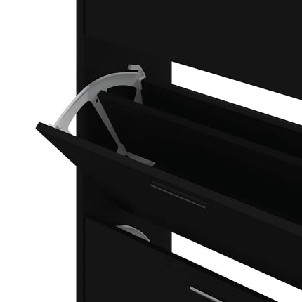 skoskab 63x24x104 cm konstrueret træ sort