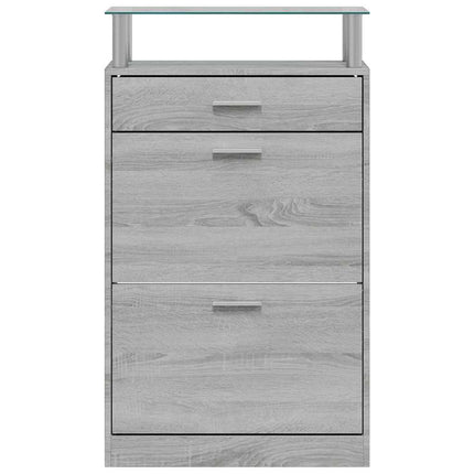 skoskab 63x24x104 cm konstrueret træ grå sonoma-eg