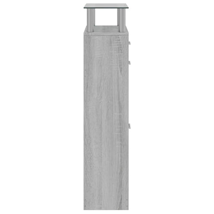 skoskab 63x24x104 cm konstrueret træ grå sonoma-eg