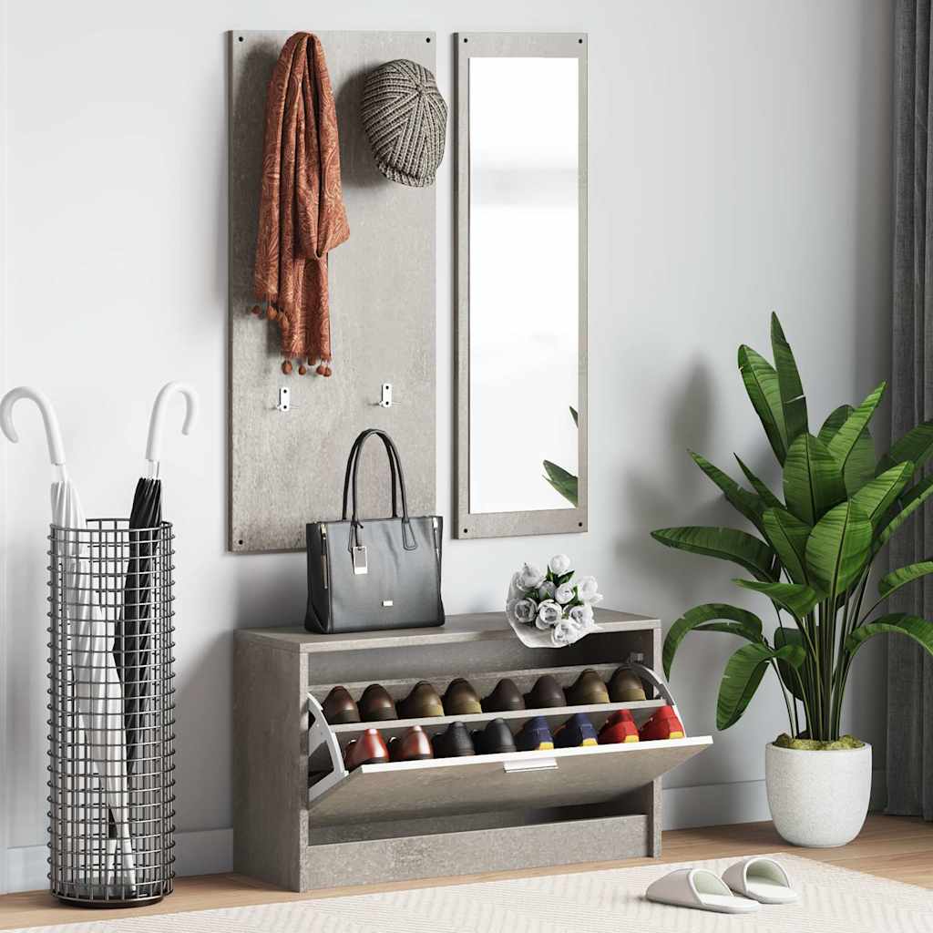 3-i-1 skoskabssæt konstrueret træ betongrå billede