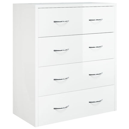 skænk med 4 skuffer 60x30,5x71 cm hvid højglans