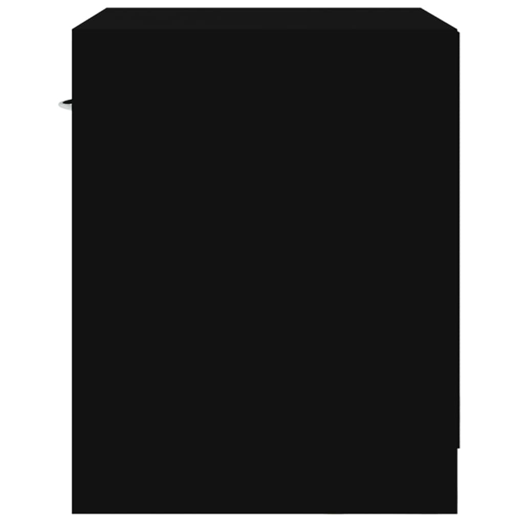 sengeborde 2 stk. med skuffe sort