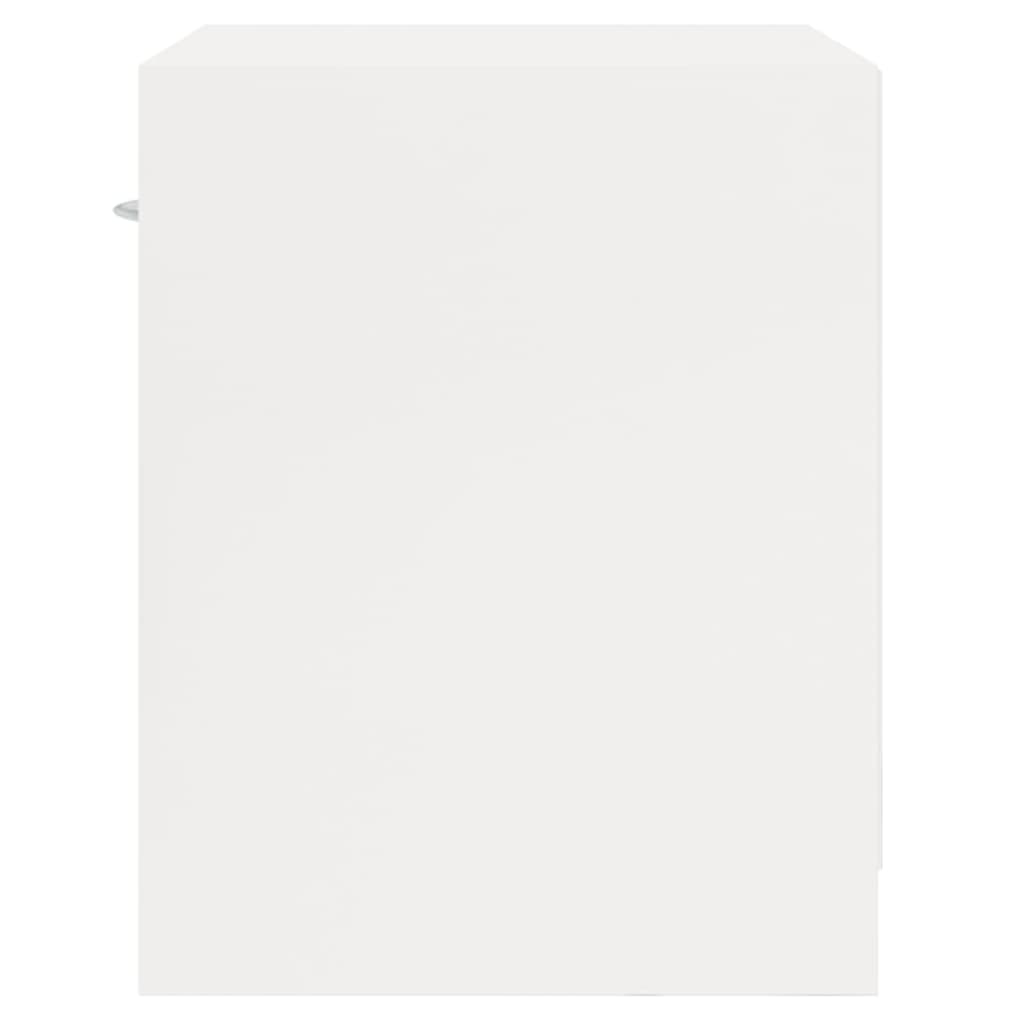 sengeborde 2 stk. med skuffe hvid højglans