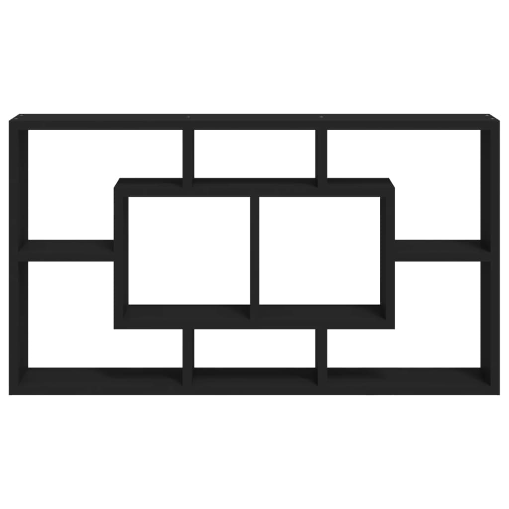 væghylde 8 rum sort