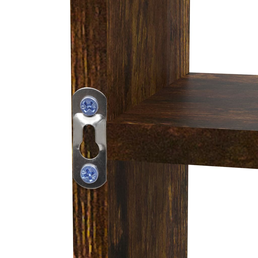 væghylde 8 rum røget egetræ