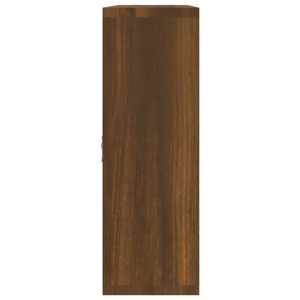væghylde 8 rum brun egetræ