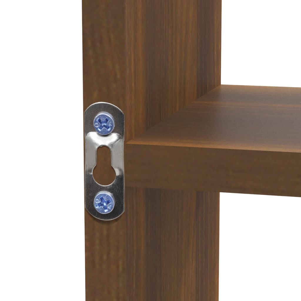 væghylde 8 rum brun egetræ