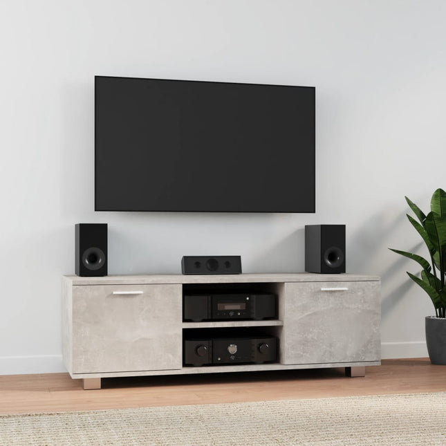 tv-bord 120x40,5x35 cm konstrueret træ betongrå