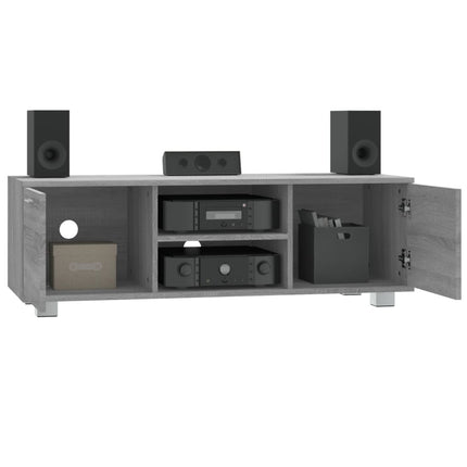 tv-bord 120x40,5x35 cm konstrueret træ grå sonoma-eg