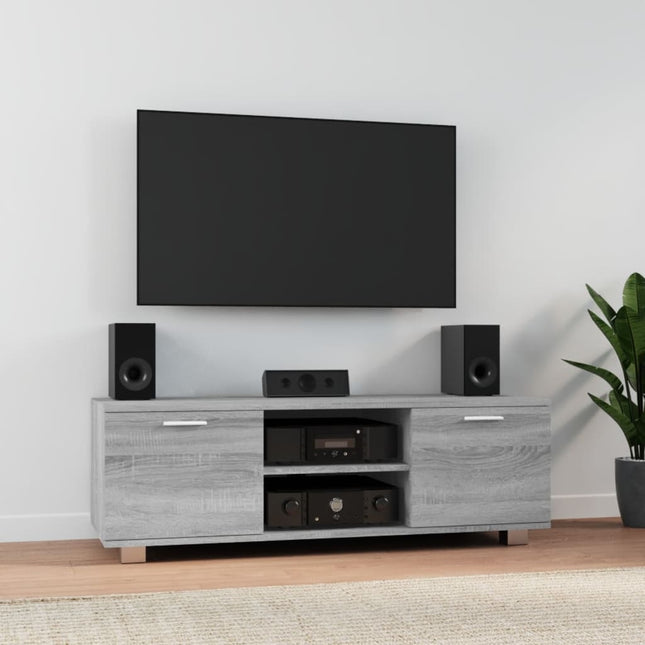 tv-bord 120x40,5x35 cm konstrueret træ grå sonoma-eg