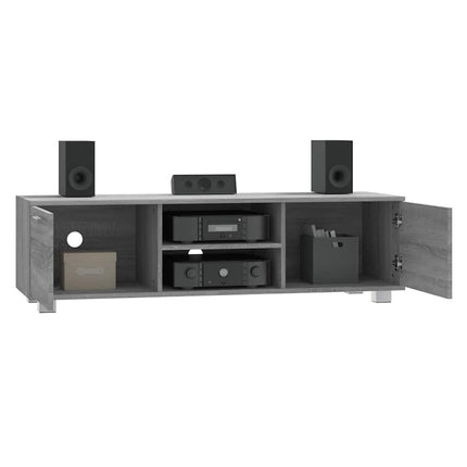 tv-bord 140x40,5x35 cm konstrueret træ grå sonoma-eg