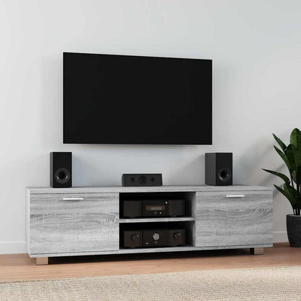 tv-bord 140x40,5x35 cm konstrueret træ grå sonoma-eg