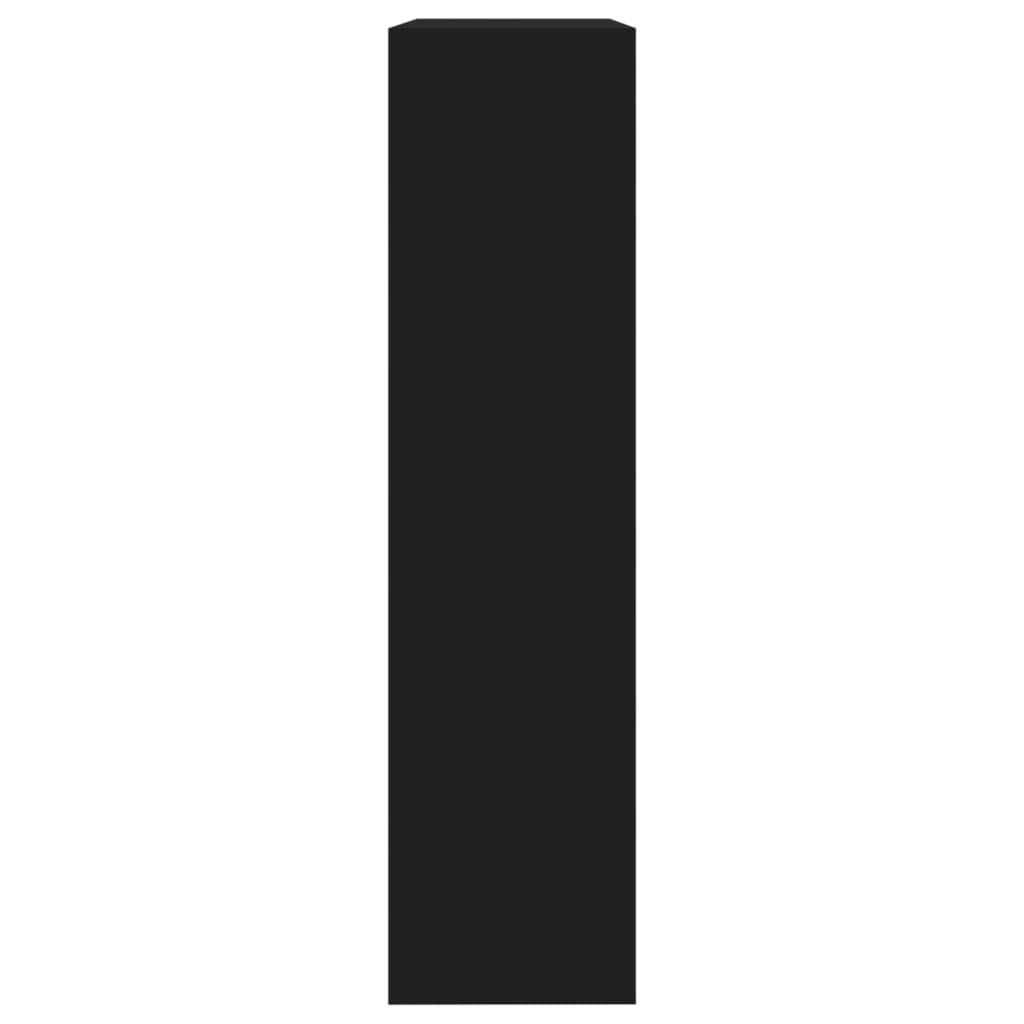 skoskab med spejl 2 hylder 63x17x67 cm sort